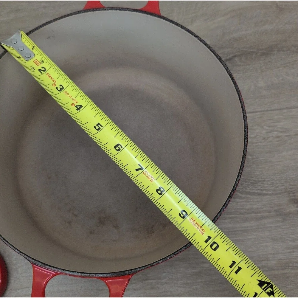 Le Creuset Doufeu Enamel Cast Iron Dutch Oven W/ Lid Red #24 4.5QT France